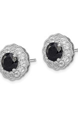 Sterling Silver Black Sapphire & White Topaz Earrings