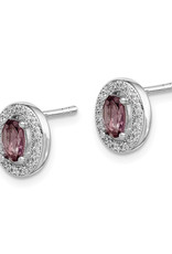 Sterling Silver Oval June CZ Stud Earrings
