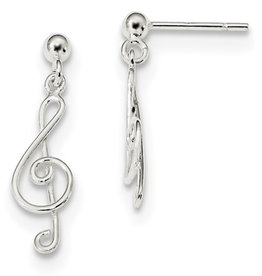 Treble Clef Dangle Post Earrings