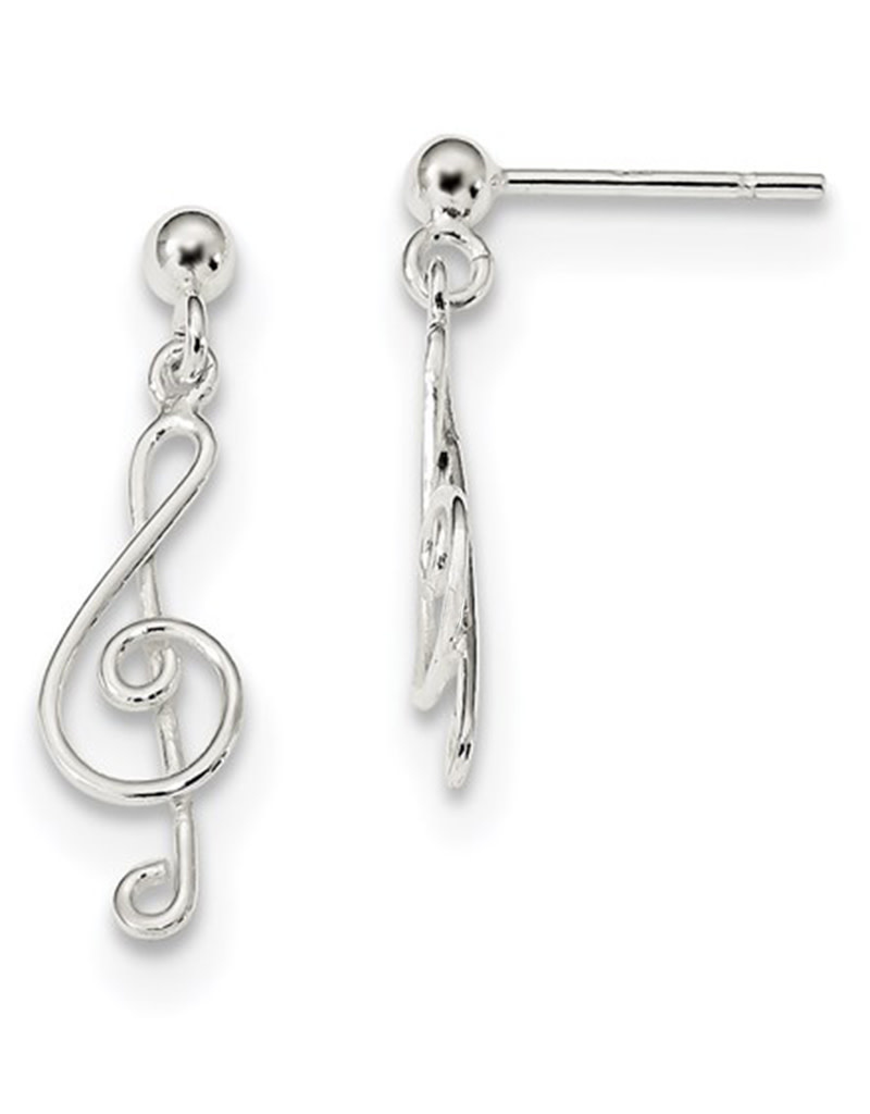 Treble Clef Dangle Post Earrings