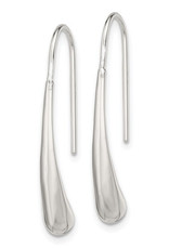 Sterling Silver Puff Teardrop Wire Earrings 30mm