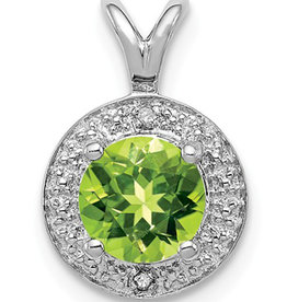 Round Peridot and Diamond Necklace