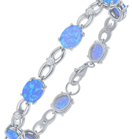 Blue Opal and CZ Infinity Bracelet