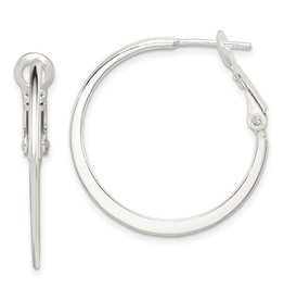 Flat Omega Back Hoop Earrings 29mm