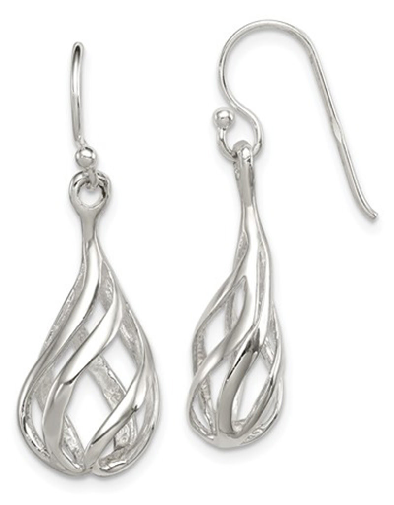 Sterling Silver Twist Cage Earrings