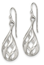 Sterling Silver Twist Cage Earrings