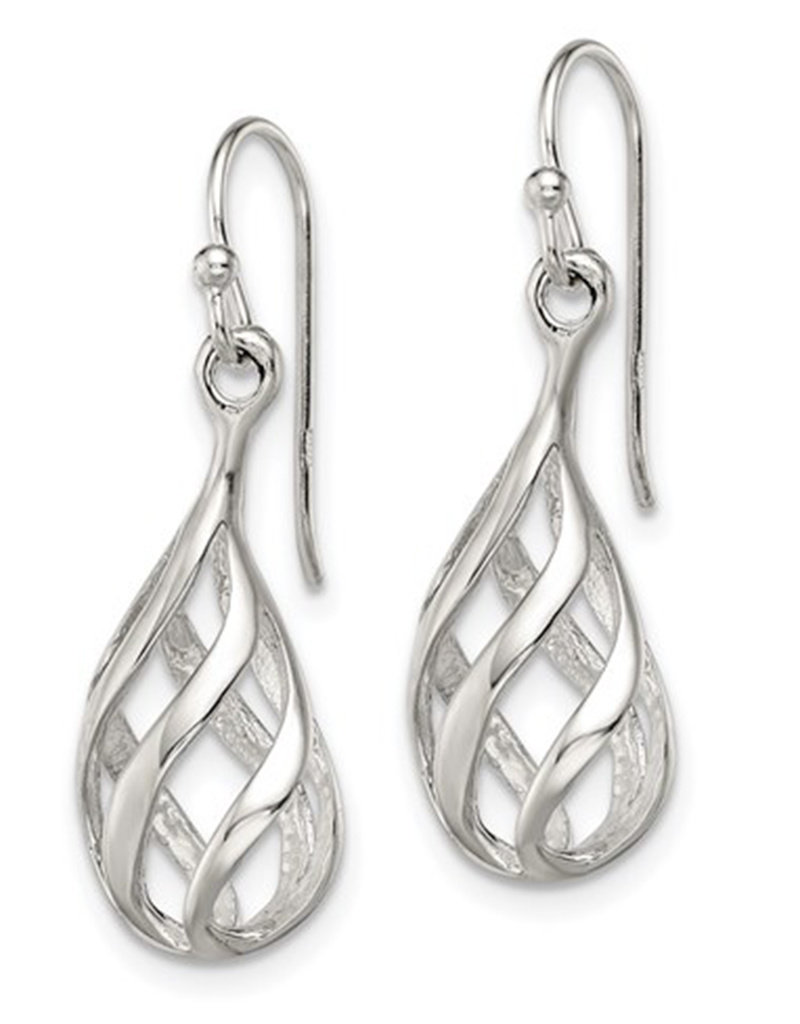 Sterling Silver Twist Cage Earrings