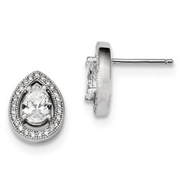 Teardrop CZ Stud Earrings