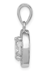 Sterling Silver Oval White CZ Necklace 18"