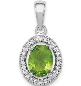 Oval Lt. Green CZ Necklace 18"