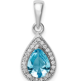 Teardrop Aqua CZ Necklace