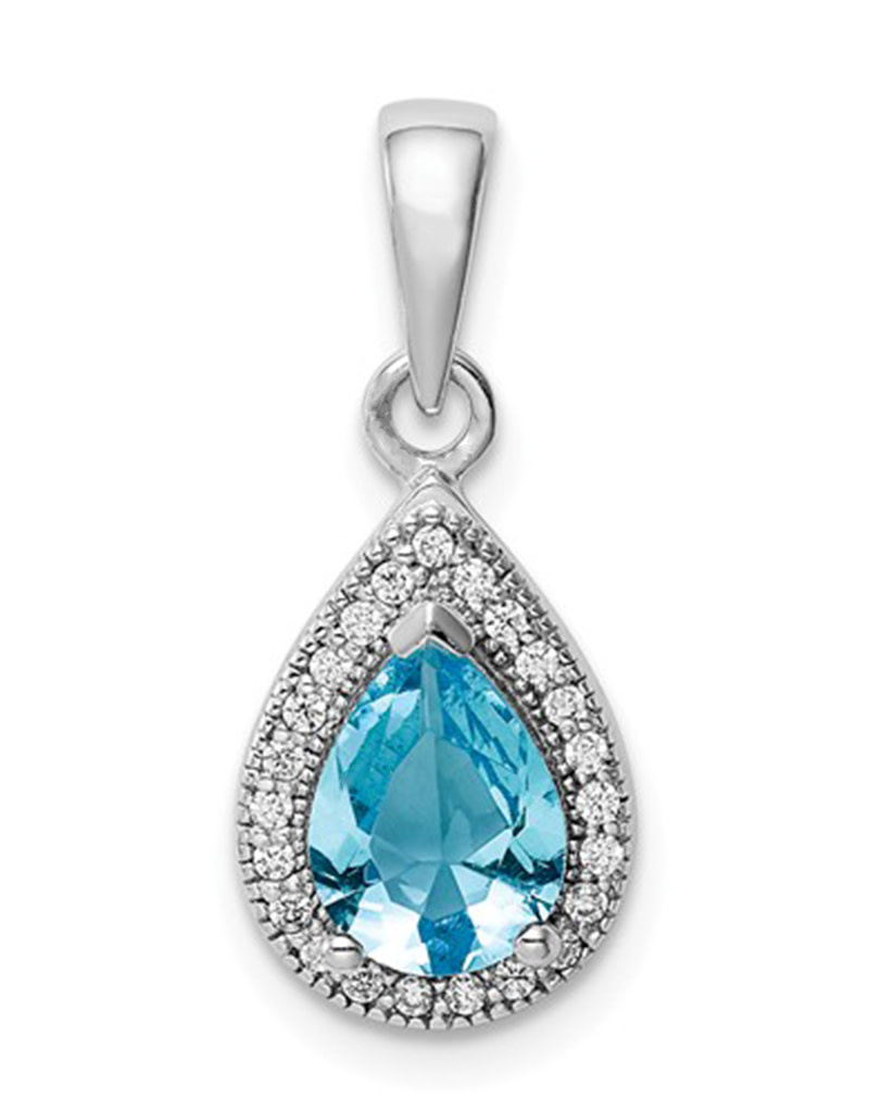 Teardrop Aqua CZ Necklace