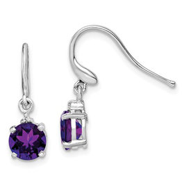 Amethyst & Diamond Earrings 6mm