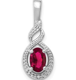 Oval Created Ruby Necklace