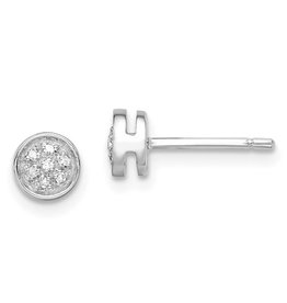 Pave Diamond Stud Earrings 6mm