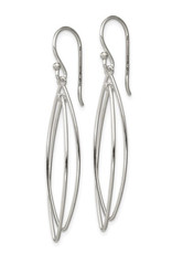 Sterling Silver Double Marquise Dangle Earrings