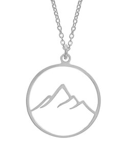 Mountain in Circle Necklace 18"