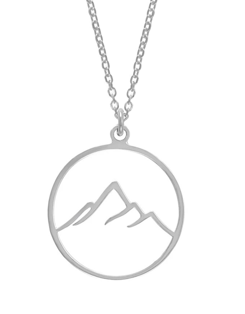Mountain in Circle Necklace 18"