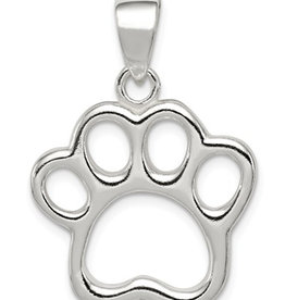 Sterling Silver Paw Pendant 19mm