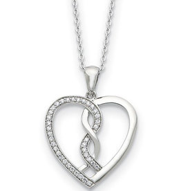 CZ Hearts Joined Together Necklace
