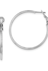Sterling Silver 40mm Omega Clip Hoop Earrings