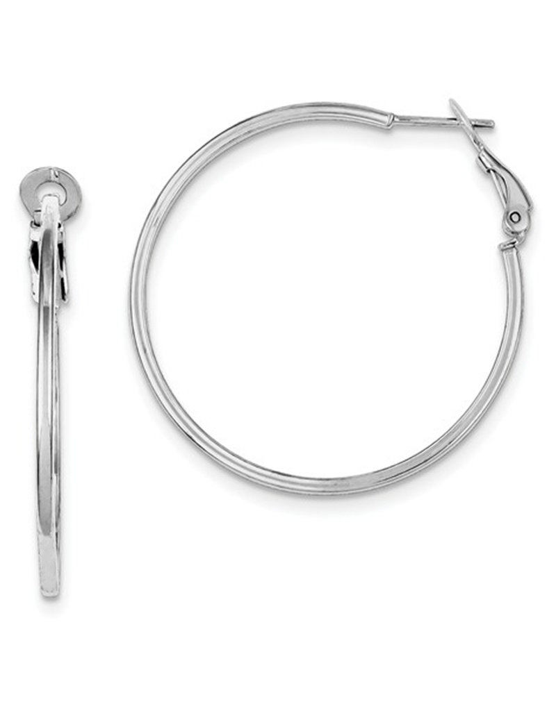 Sterling Silver 40mm Omega Clip Hoop Earrings