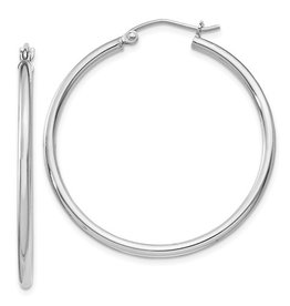 2mm Wide Hoop Earrings 35mm