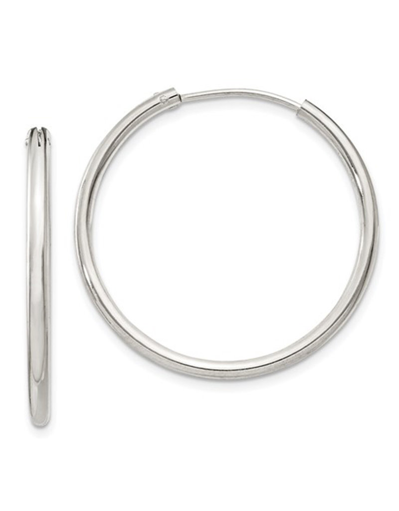 Sterling Silver Endless Hoop Earrings 28mm