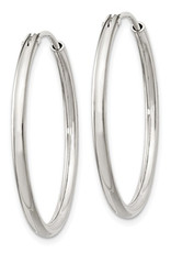 Sterling Silver Endless Hoop Earrings 28mm