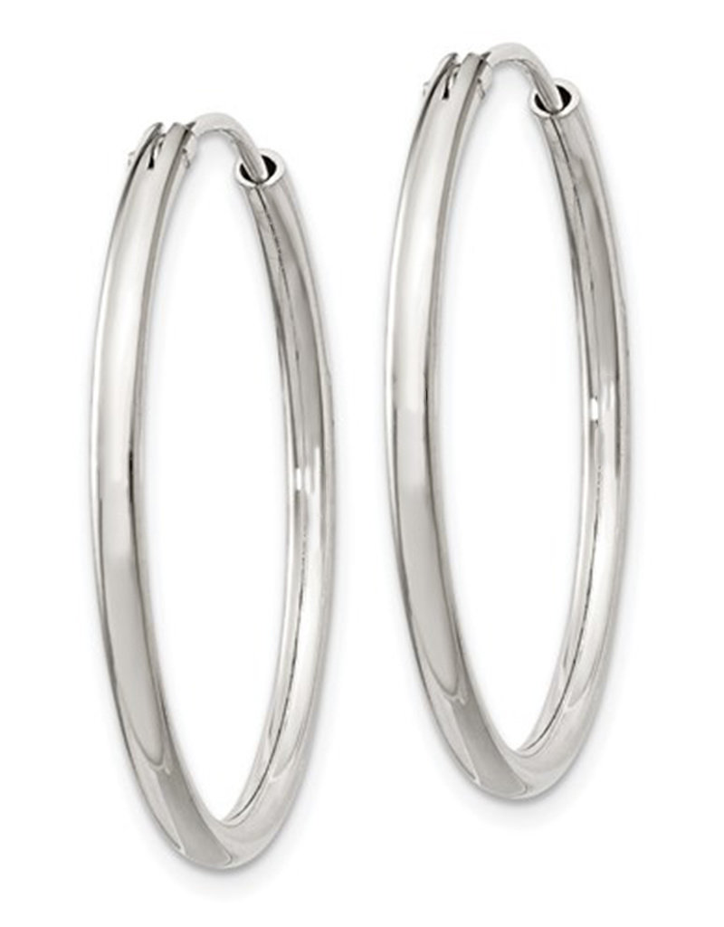 Sterling Silver Endless Hoop Earrings 28mm