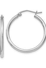 Sterling Silver 2mm Wide Hoop Earrings 24mm