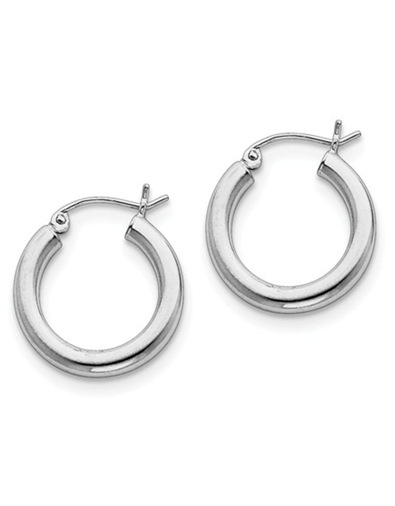 Sterling Silver 3mm Wide Hoop Earrings 20mm