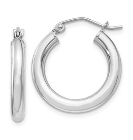 3mm Wide Hoop Earrings 20mm