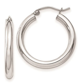 3mm Wide Hoop Earrings 25mm