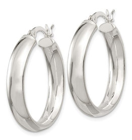 5mm Wide Hoop Earrings 25mm