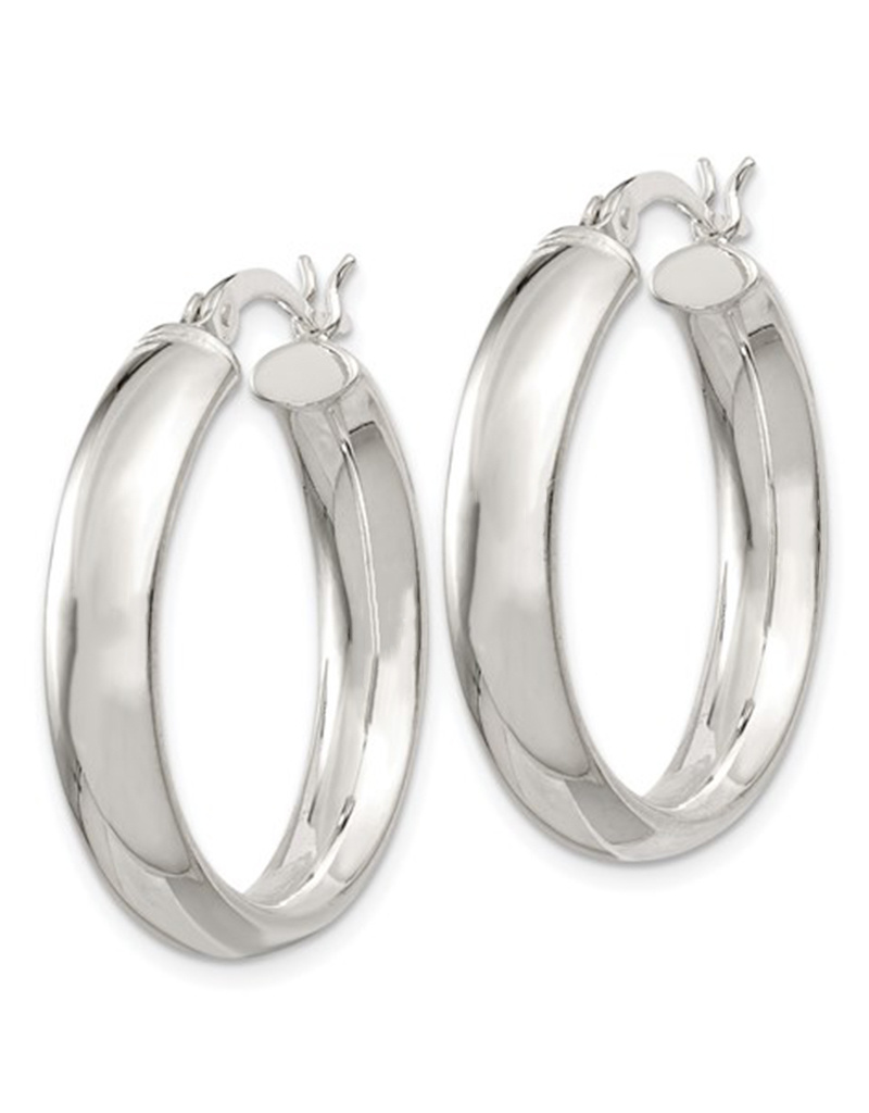 5mm Wide Hoop Earrings 25mm