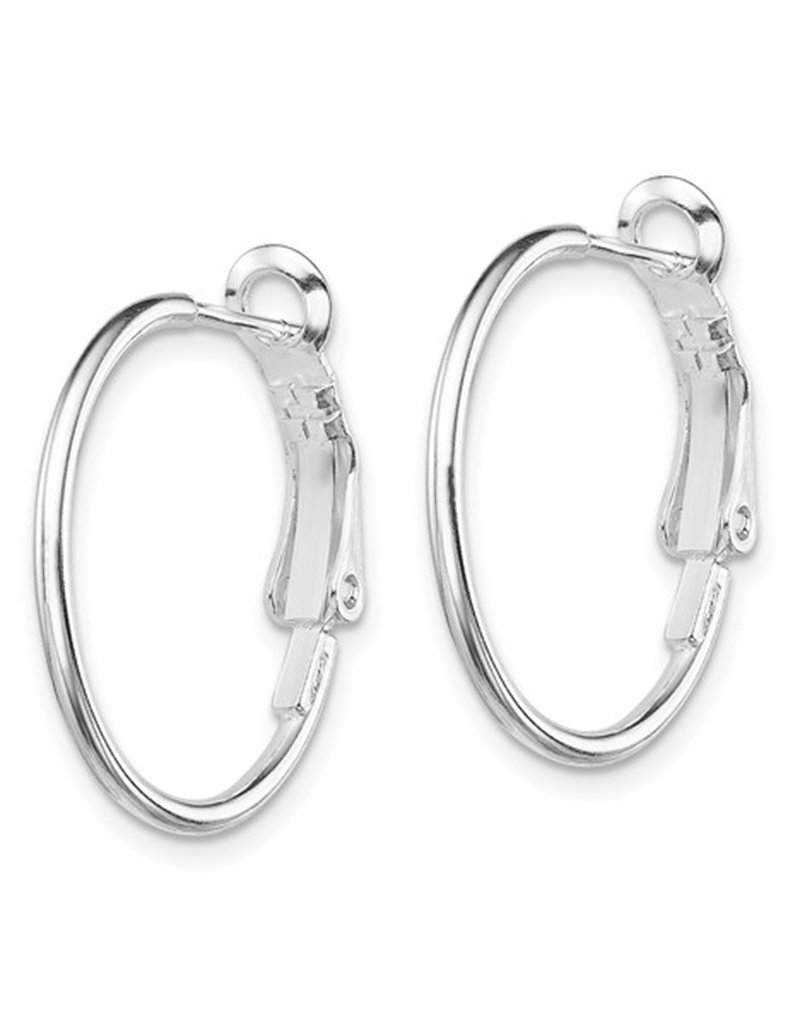 Sterling Silver Omega Clip Back Hoop Earrings 21mm