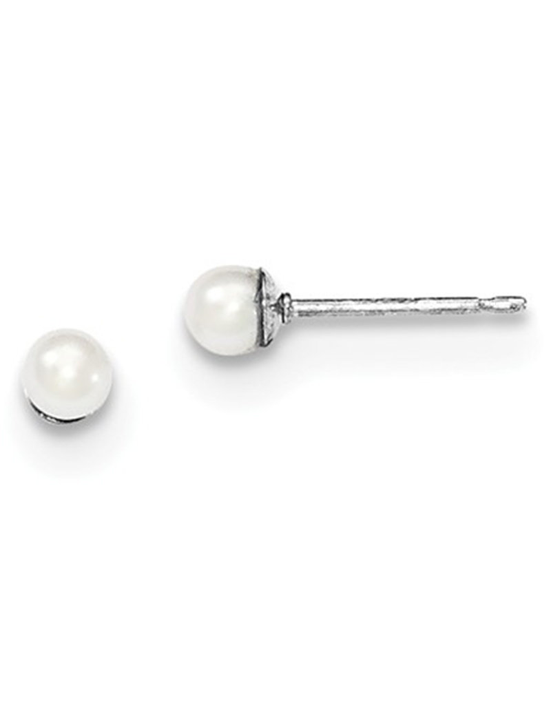 Sterling Silver 3-4mm Freshwater Pearl Stud Earrings
