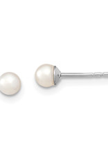 Sterling Silver 3-4mm Freshwater Pearl Stud Earrings