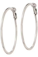 Sterling Silver 51mm Omega Clip Back Hoop Earrings
