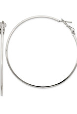 Sterling Silver 62mm Omega Clip Back Hoop Earrings