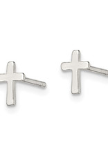 Sterling Silver Cross Stud Earrings 7mm