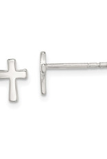 Sterling Silver Cross Stud Earrings 7mm