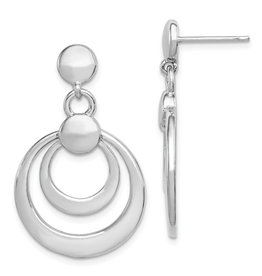 Circle Dangle Post Earrings 32mm