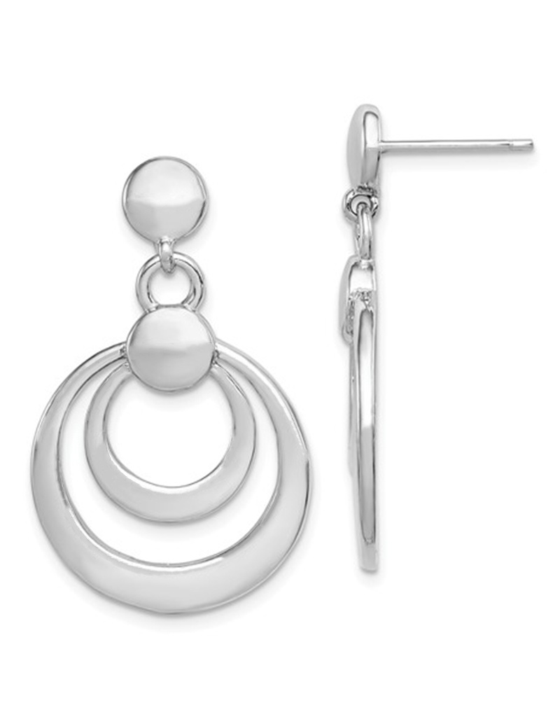 Circle Dangle Post Earrings 32mm