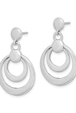 Sterling Silver Circle Dangle Post Earrings 32mm