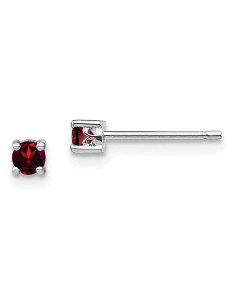 3mm Garnet Stud Earrings