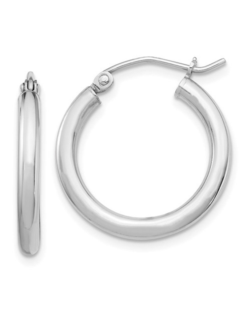 Sterling Silver 2.5mm Wide Hoop Earrings 20mm