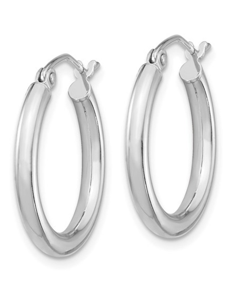 Sterling Silver 2.5mm Wide Hoop Earrings 20mm