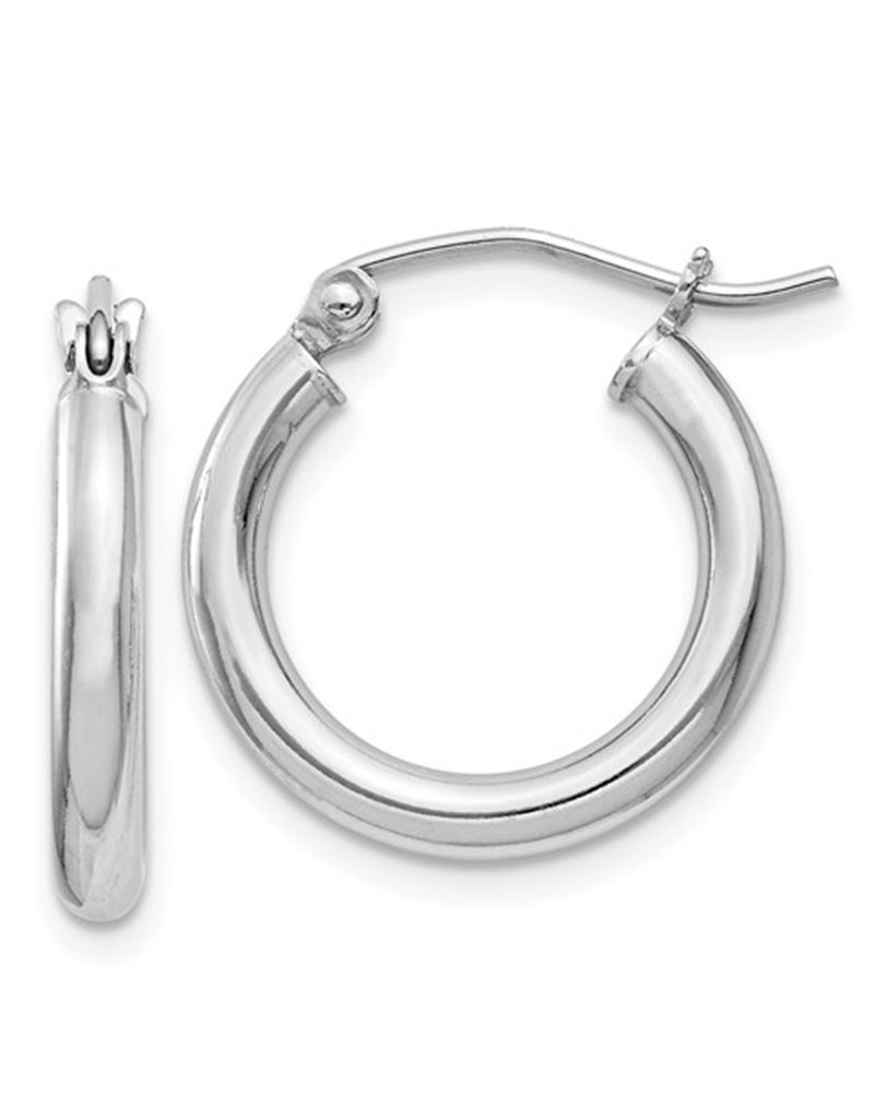 Sterling Silver 2.5mm Wide Hoop Earrings 17mm